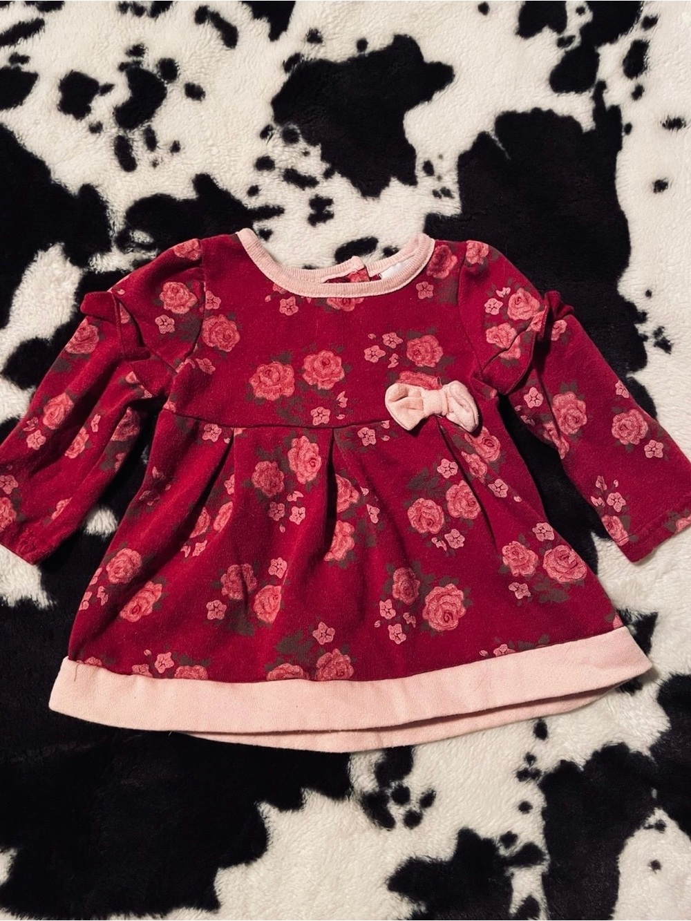 Nannette Baby Floral Roses Infant Dress Size 6-9 Months